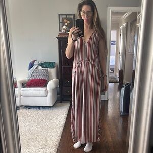 Zara Striped Maxi Dress colorful beachwear size S